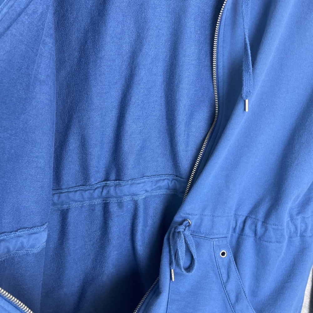 Jones New York Sport Blue Zip Up Pockets Tie Waist Hoodie Womens Zebra Size‎ XL - Picture 4 of 6